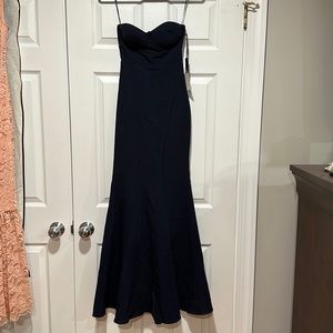 NWT Lulu’s navy blue strapless long dress Size XS